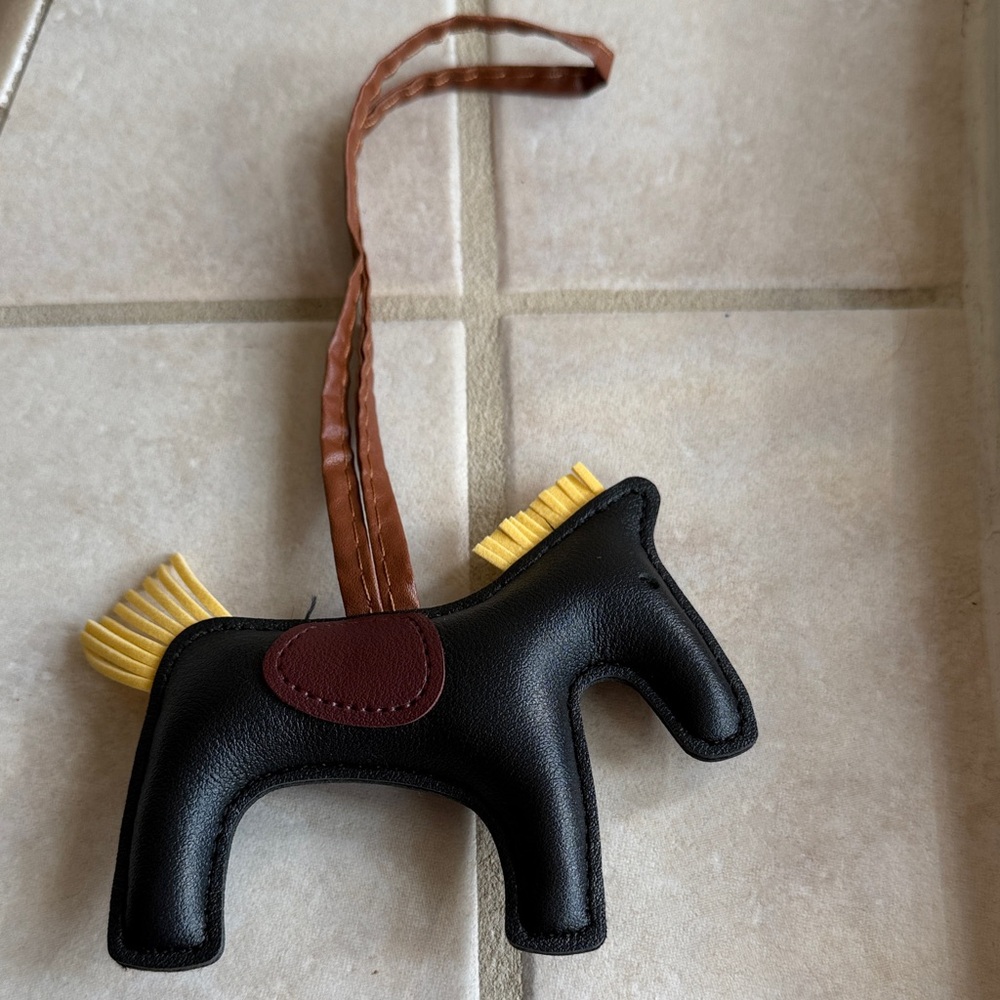 Black Horse-Shaped Bag Charm